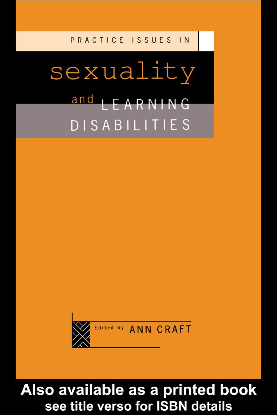 Practice Issues in Sexuality and Learning Disabilities by Ann Craft