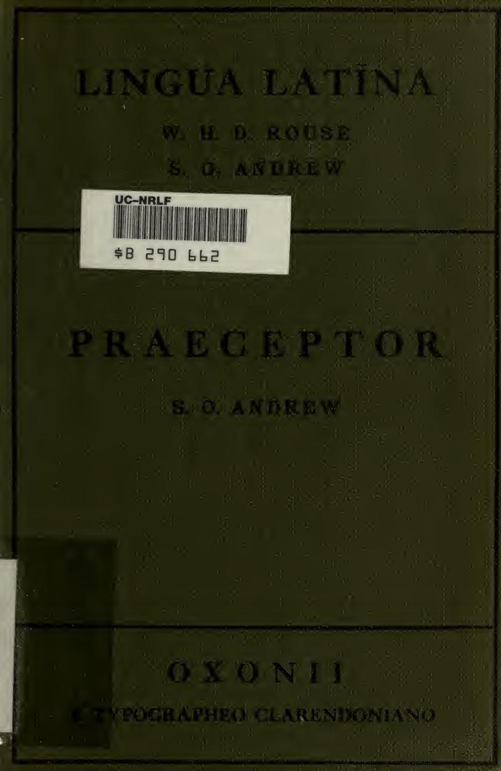 Praeceptor, a master's book by Andrew S. O. (Samuel Ogden) 1868-1952