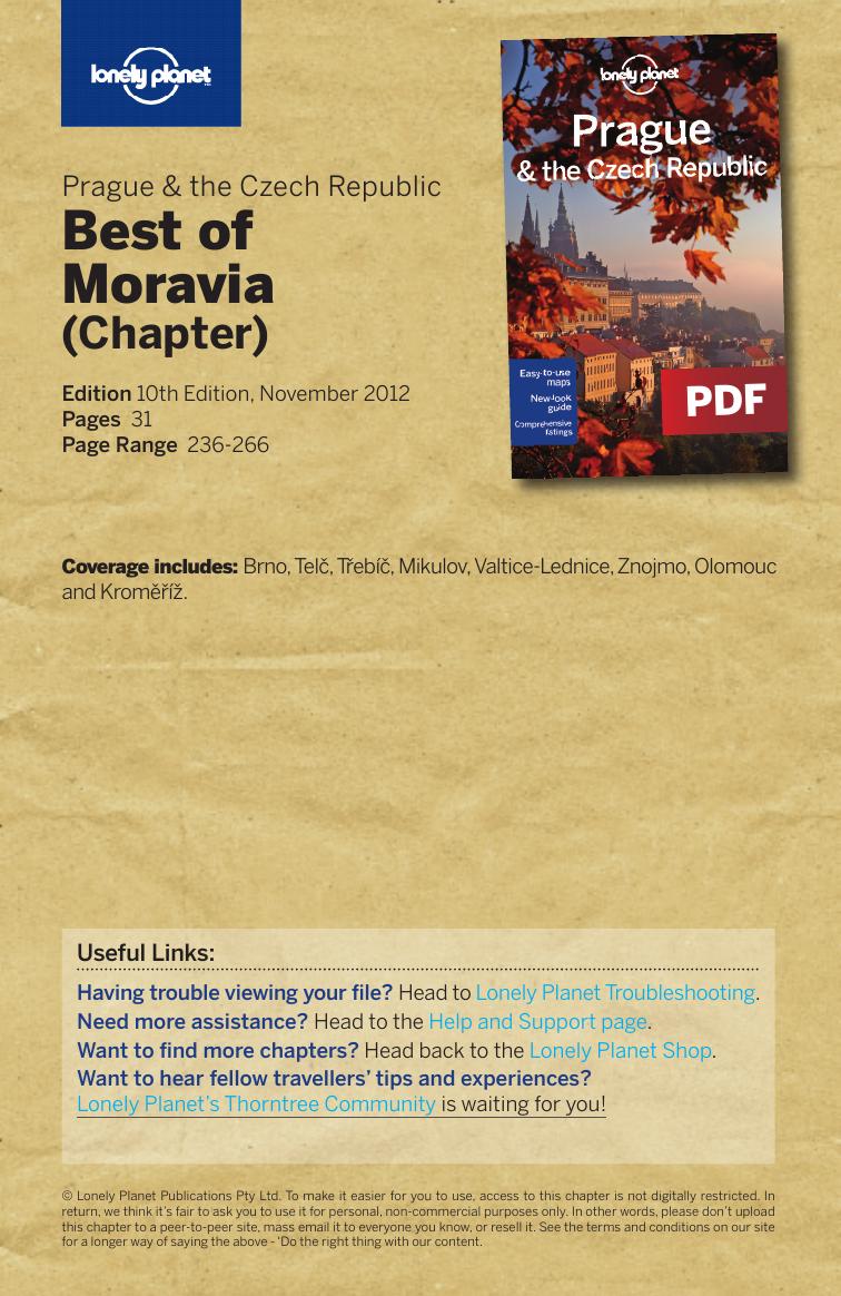 Prague & the Czech Republic - Best of Moravia (Chapter) by Lonely Planet