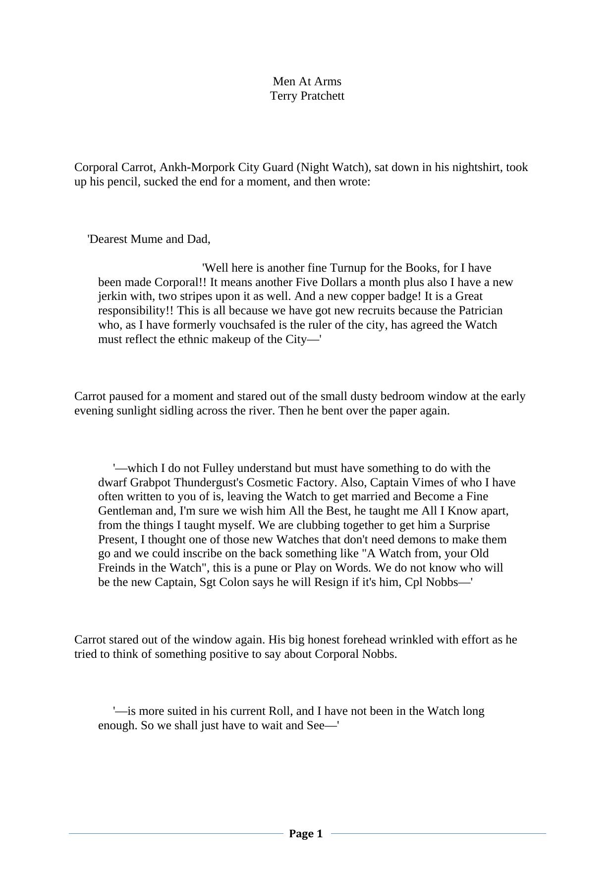 Pratchett, Terry - Discworld 15 - Men at Arms by Pratchett Terry