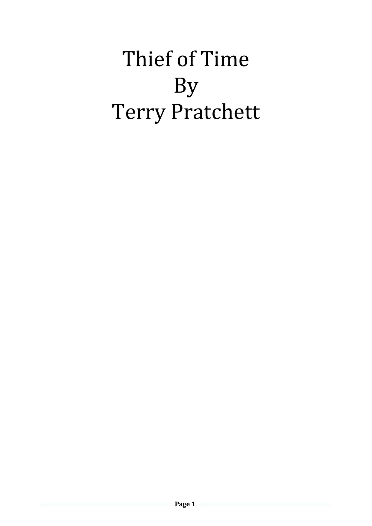 Pratchett, Terry - Discworld 26 - The Thief of Time by Pratchett Terry