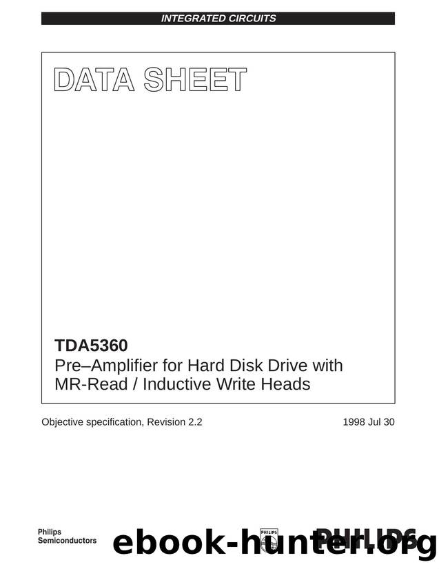 Pre-amplifier for hard disk drive with MR-Read  Inductive Write heads by Philips Semiconductors