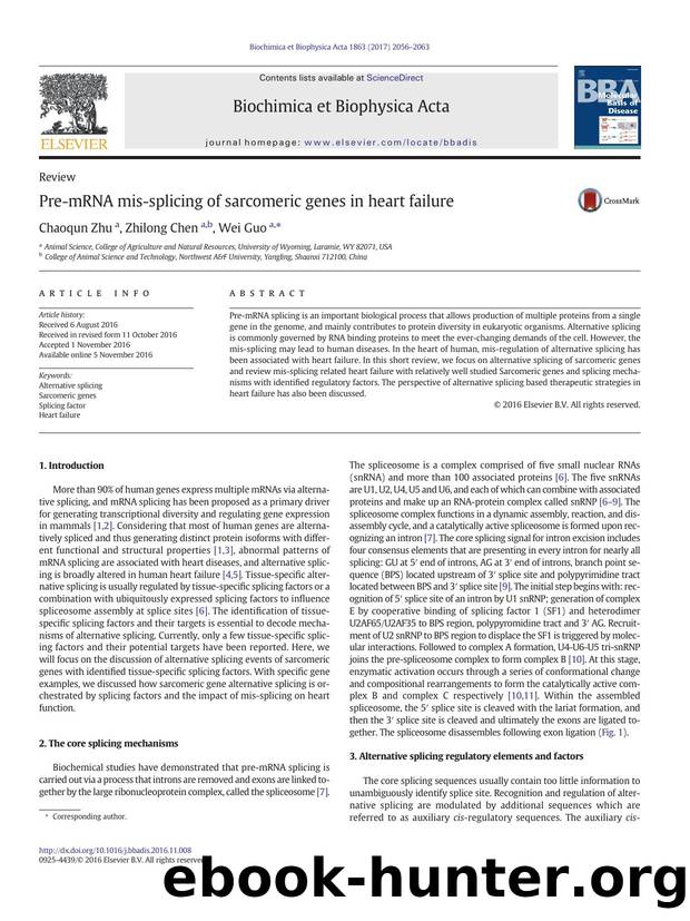 Pre-mRNA mis-splicing of sarcomeric genes in heart failure by Chaoqun Zhu & Zhilong Chen & Wei Guo