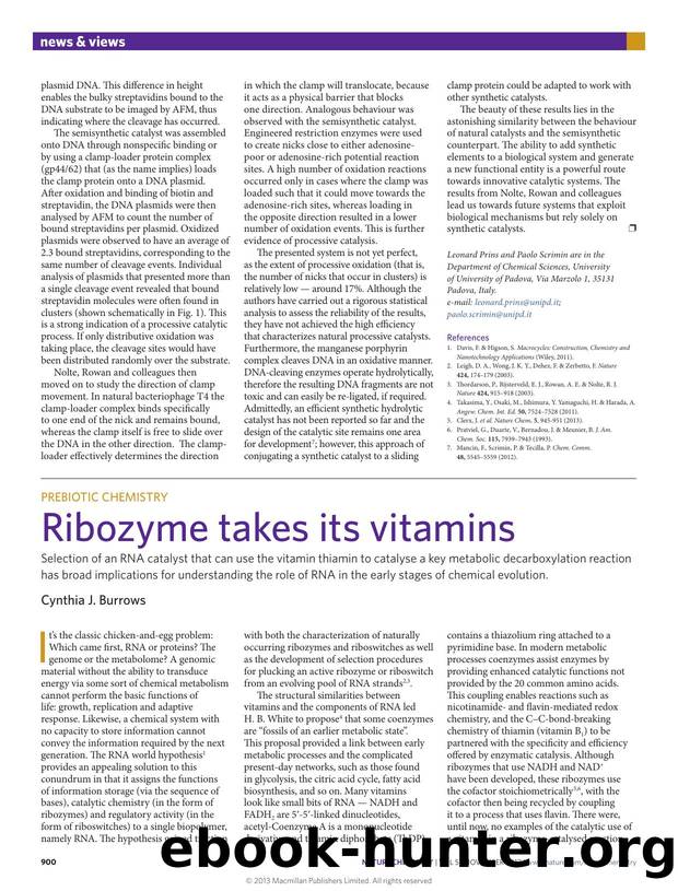 Prebiotic chemistry: Ribozyme takes its vitamins by Cynthia J. Burrows
