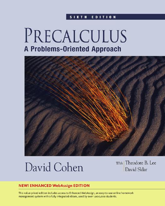Precalculus: A Problems-Oriented Approach, Sixth Edition by David Cohen Lee B. Theodore David Sklar