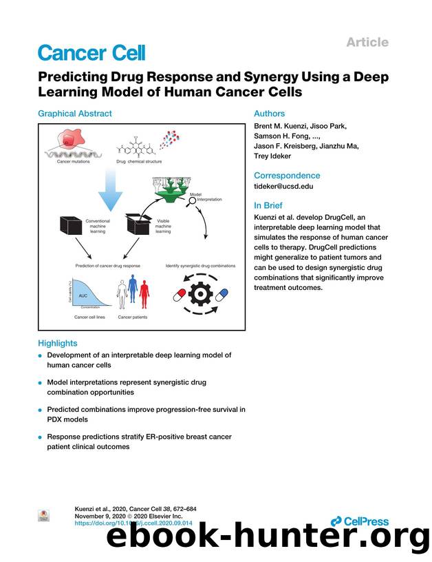 Predicting Drug Response and Synergy Using a Deep Learning Model of Human Cancer Cells by unknow