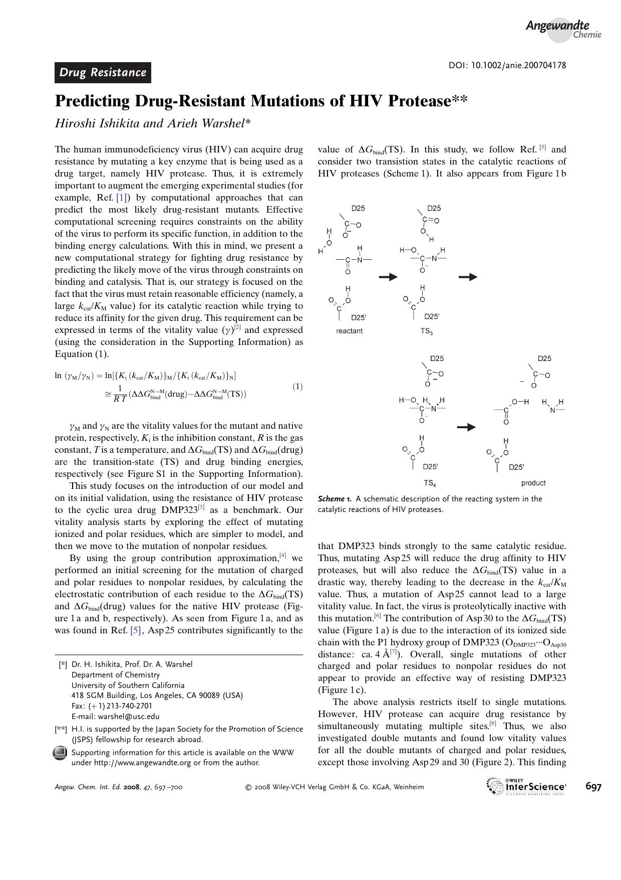 Predicting Drug-Resistant Mutations of HIV Protease by Unknown