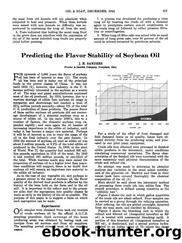 Predicting the flavor stability of soybean oil by Unknown