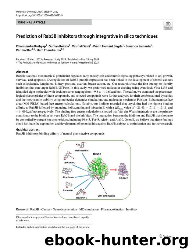 Prediction of Rab5B inhibitors through integrative in silico techniques by unknow