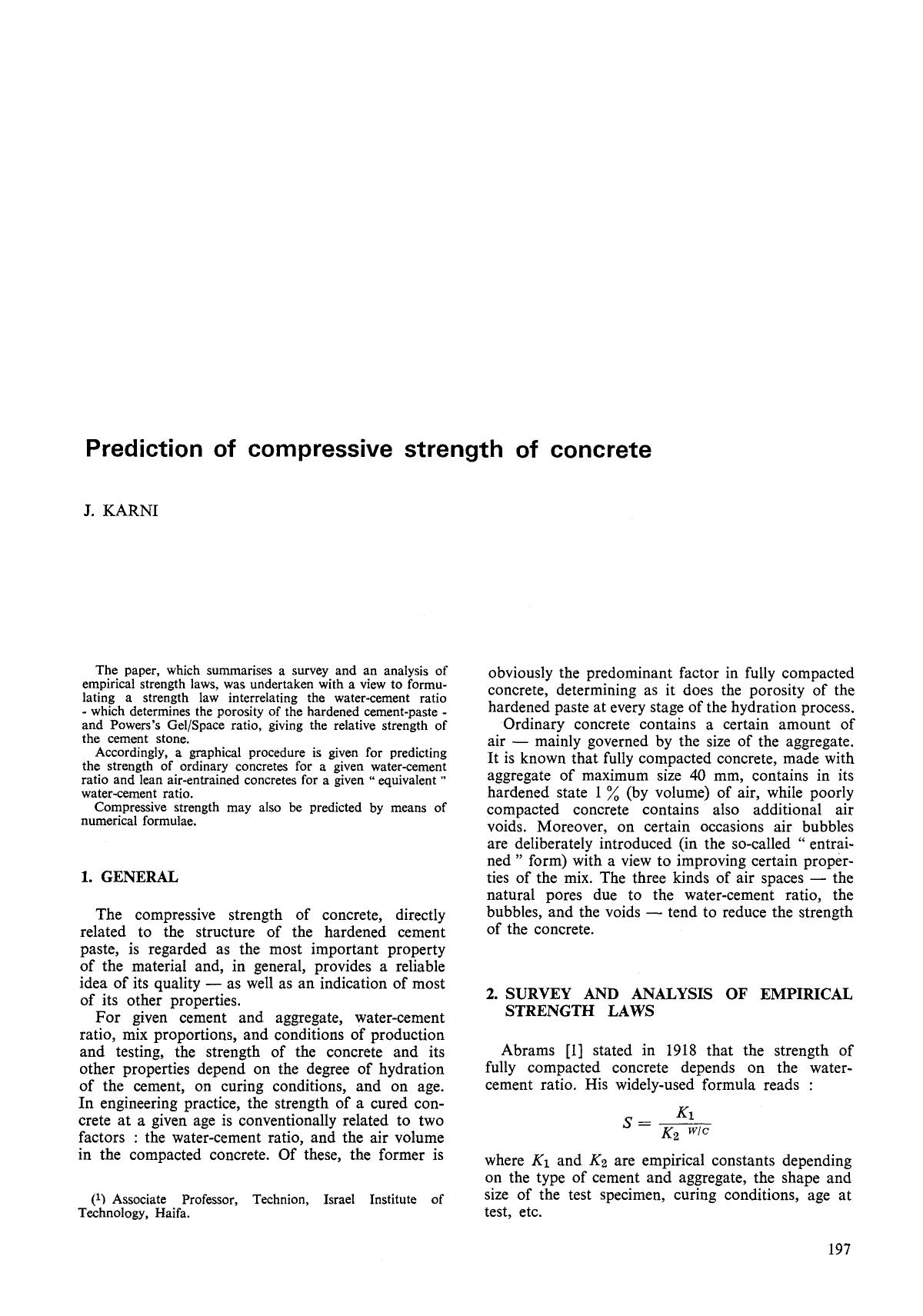 Prediction of compressive strength of concrete by Unknown