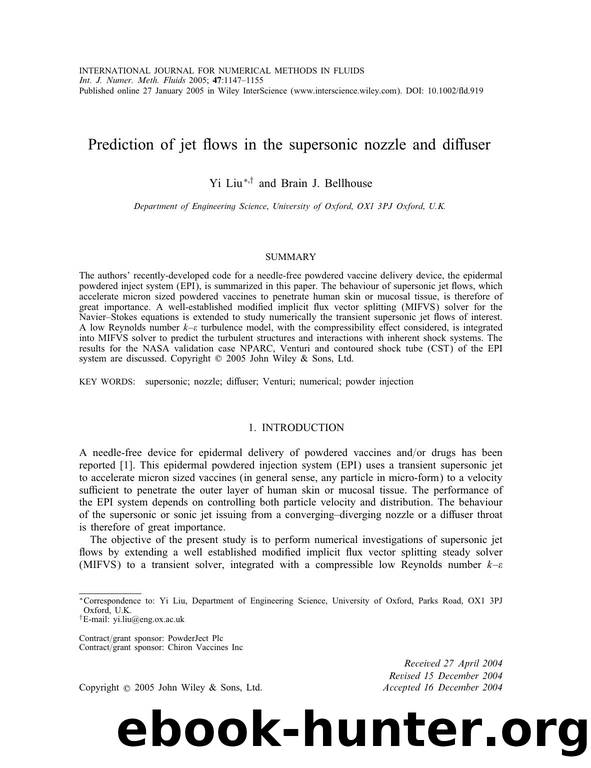 Prediction of jet flows in the supersonic nozzle and diffuser by Unknown