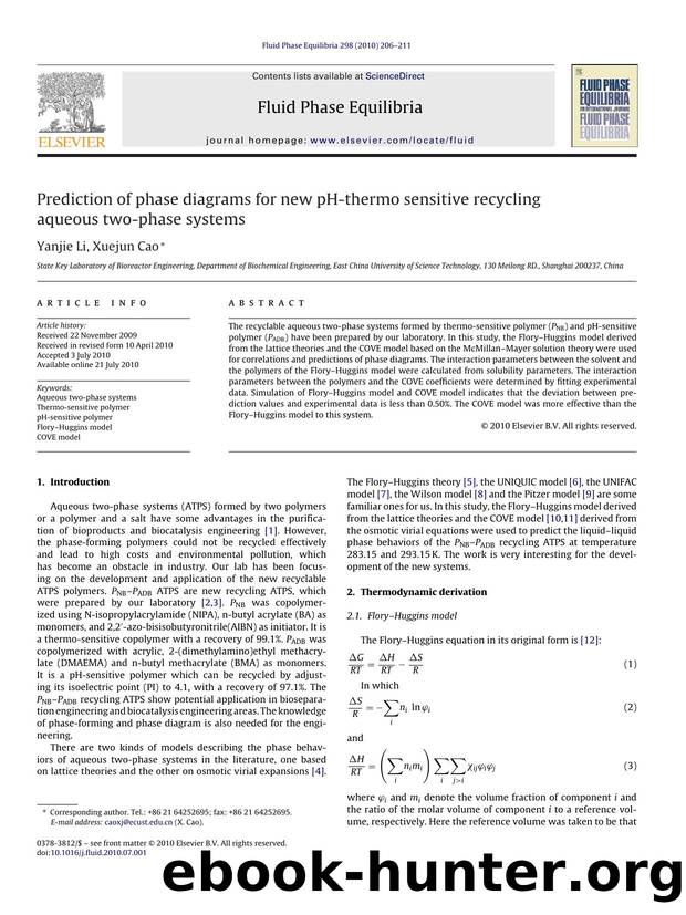 Prediction of phase diagrams for new pH-thermo sensitive recycling aqueous two-phase systems by Yanjie Li