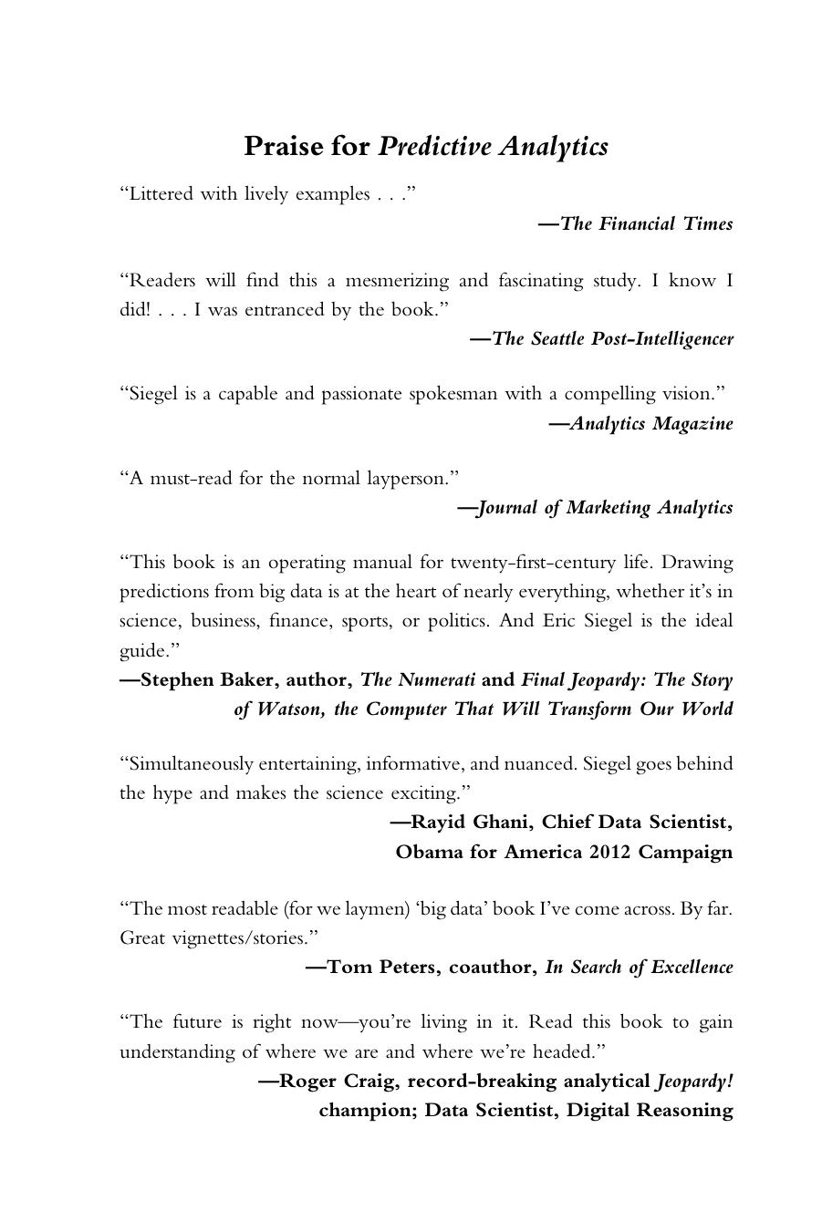 Predictive Analytics: The Power to Predict Who Will Click, Buy, Lie, or Die by Eric Siegel