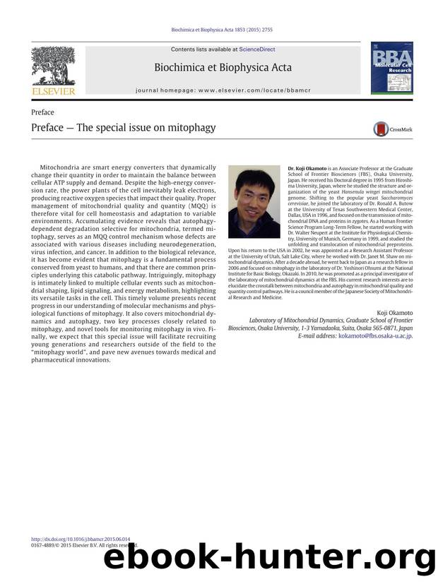 Preface â The special issue on mitophagy by Koji Okamoto