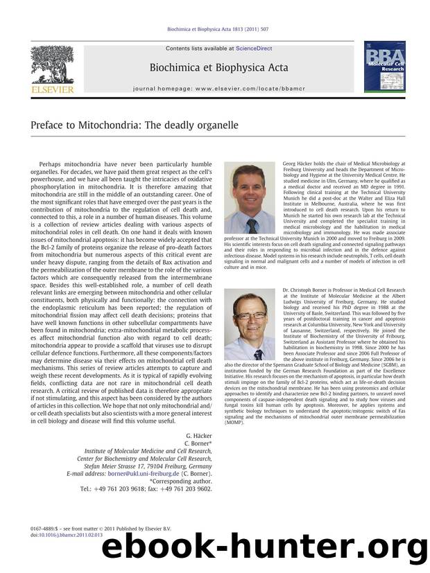 Preface to Mitochondria: The deadly organelle by G. Häcker