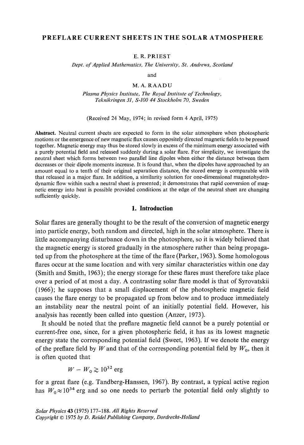 Preflare current sheets in the solar atmosphere by Unknown