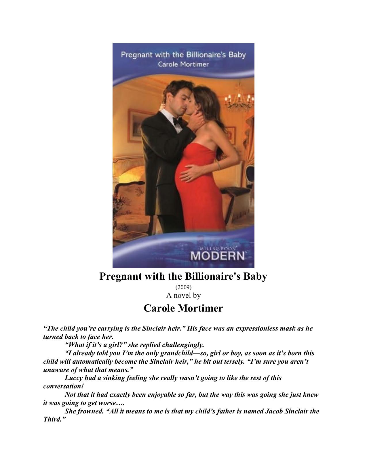 Pregnant With The Billionaire's Baby by Carole Mortimer