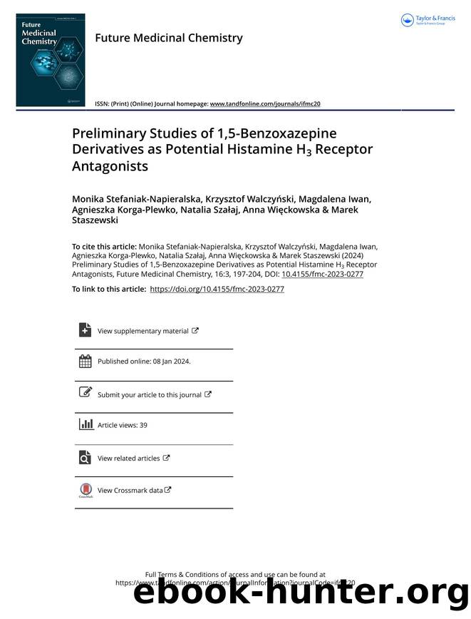 Preliminary studies of 1,5-benzoxazepine derivatives as potential histamine H 3 receptor antagonists by Unknown