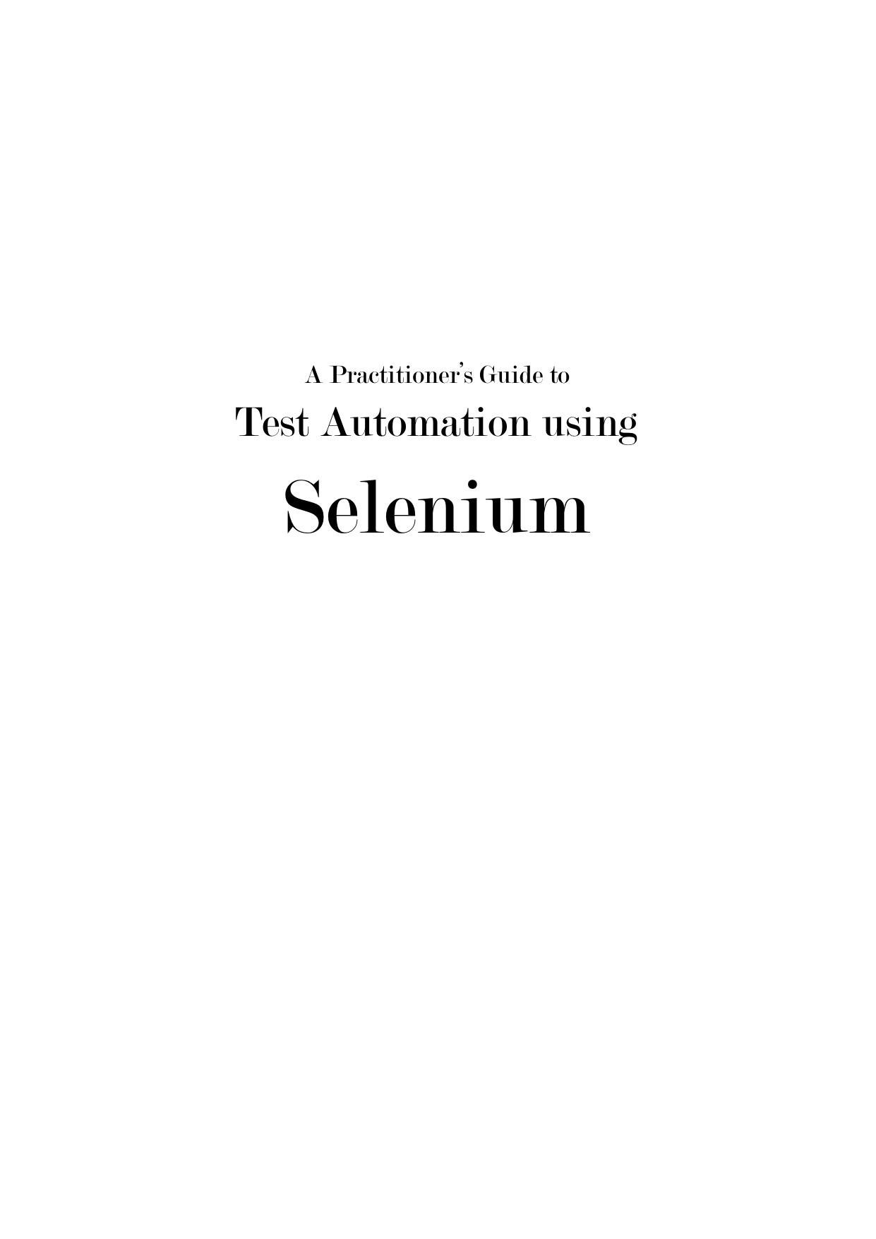 Prelims of Selenium.indd by SPY