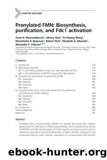 Prenylated FMN: Biosynthesis, purification, and Fdc1 activation by unknow