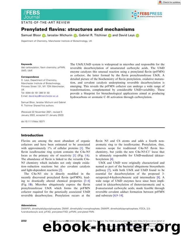Prenylated flavins: structures and mechanisms by Unknown