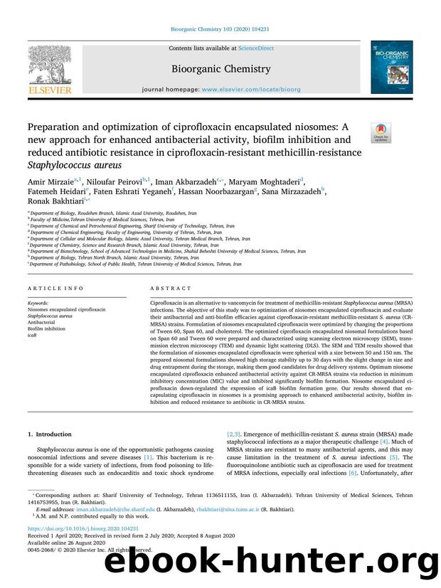 Preparation and optimization of ciprofloxacin encapsulated niosomes_ A new approach for enhanced antibacterial activity, biofilm inhibition and reduced antibiotic resistance in cip by unknow