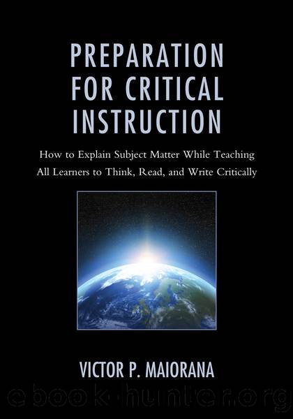 Preparation for Critical Instruction by Maiorana Victor P.;