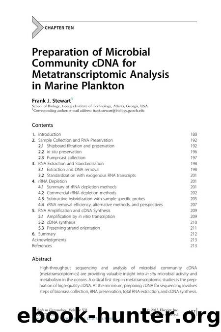 Preparation of Microbial Community cDNA for Metatranscriptomic Analysis in Marine Plankton by Frank J. Stewart