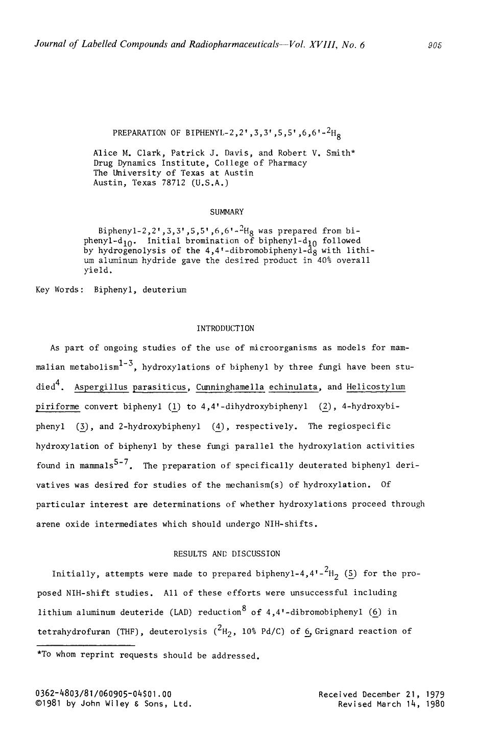 Preparation of biphenyl-2,2[prime],3,3[prime],5,5[prime],6,6[prime]-2H8 by Unknown