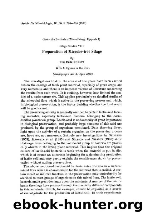 Preparation of microbe-free silage by Unknown