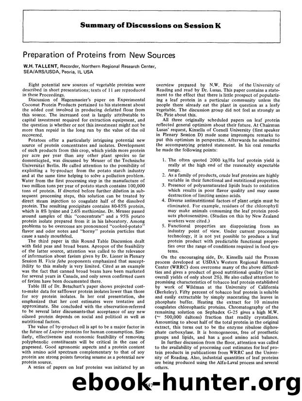 Preparation of proteins from new sources by Unknown