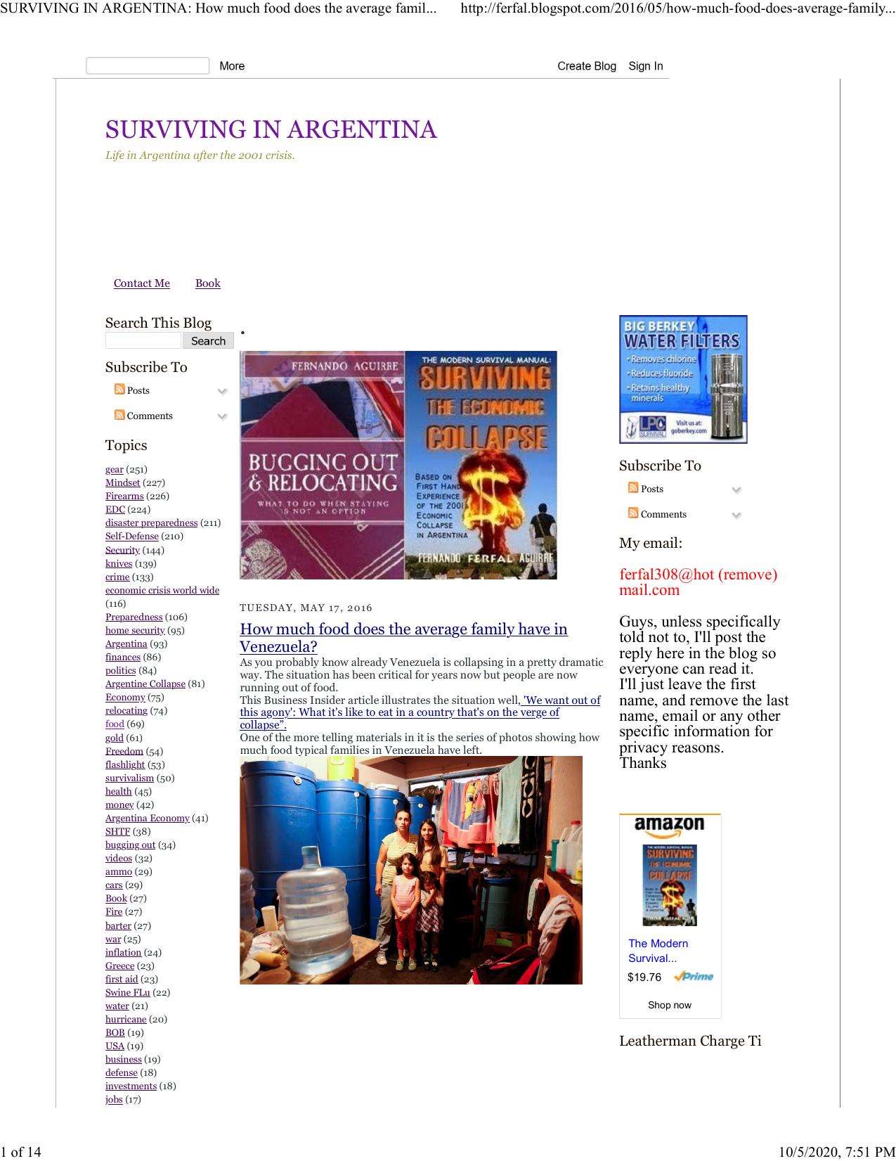 Preparedness-How much food does the average family have in Venezuela? by Ferfal