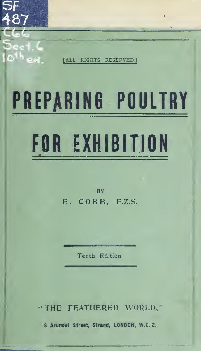 Preparing poultry for exhibition by Cobb E. F.Z.S