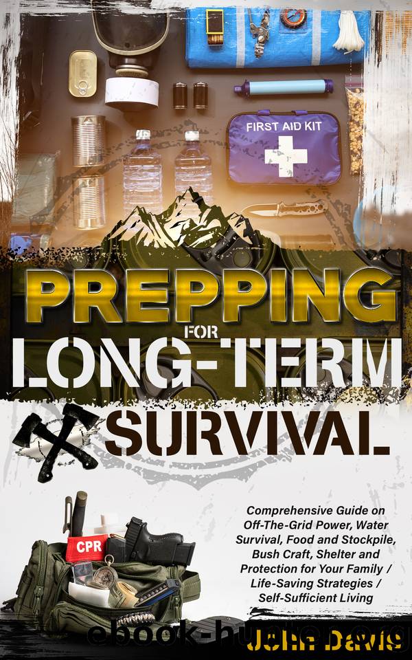 Prepping For Long-Term Survival: A Comprehensive Guide to the Best Life-Saving Strategies. All You Need to Know About Self-Sufficient Living: Water Survival, Food, Stockpile, Bushcraft, and More! by Davis John