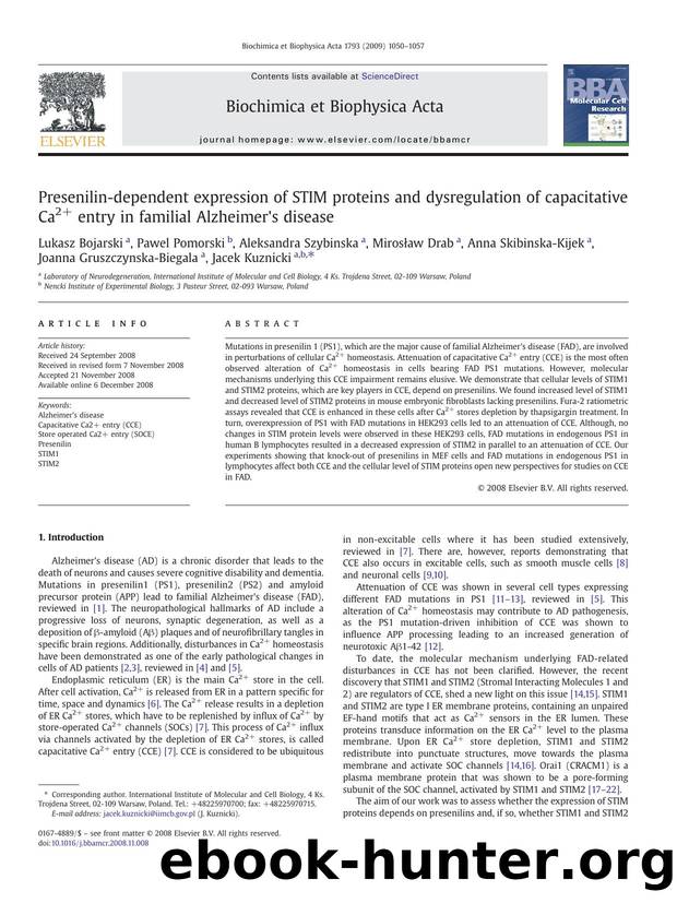 Presenilin-dependent expression of STIM proteins and dysregulation of capacitative Ca2+ entry in familial Alzheimer's disease by unknow