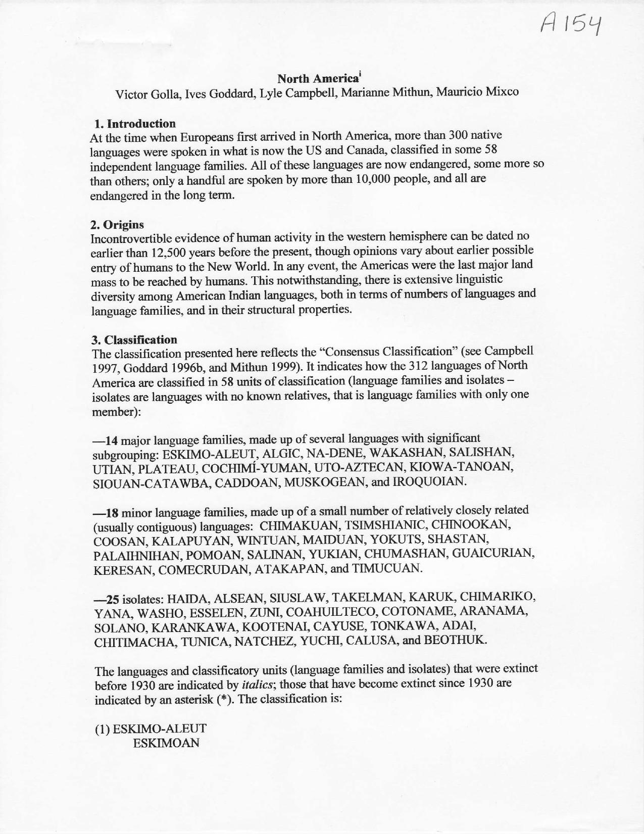 Preservation of North American Indian Languages by Marianne Mithun