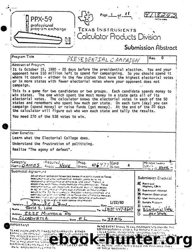 Presidential Campaign by Unknown