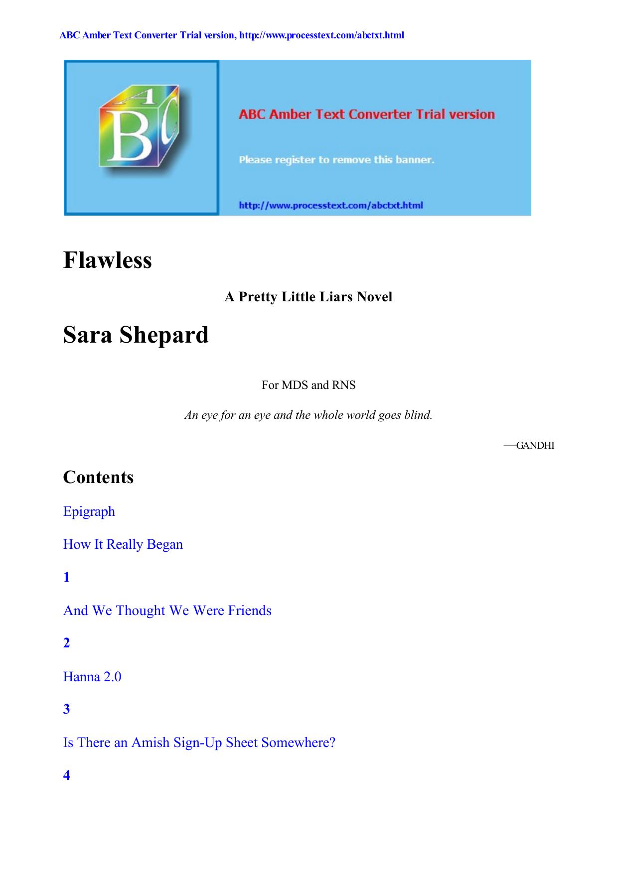 Pretty Little Liars #2: Flawless by Sara Shepard
