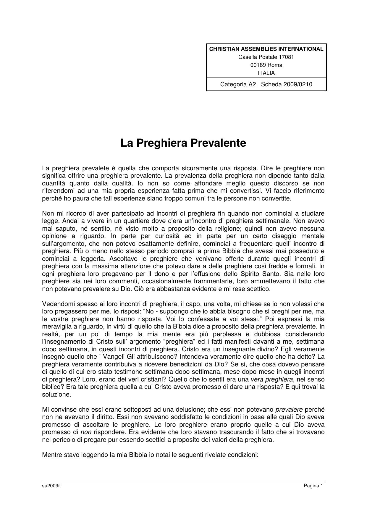 Prevailing Prayer by Not Registered