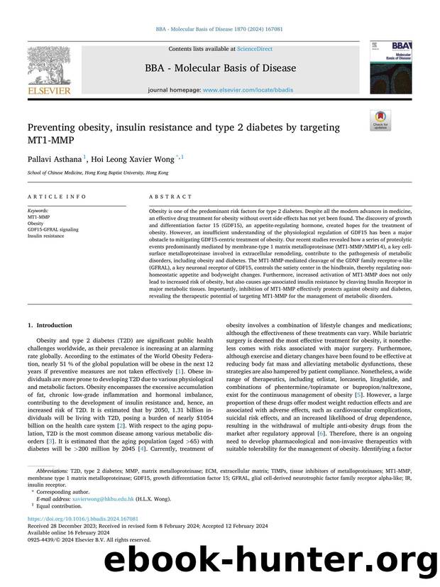 Preventing obesity, insulin resistance and type 2 diabetes by targeting MT1-MMP by Pallavi Asthana & Hoi Leong Xavier Wong