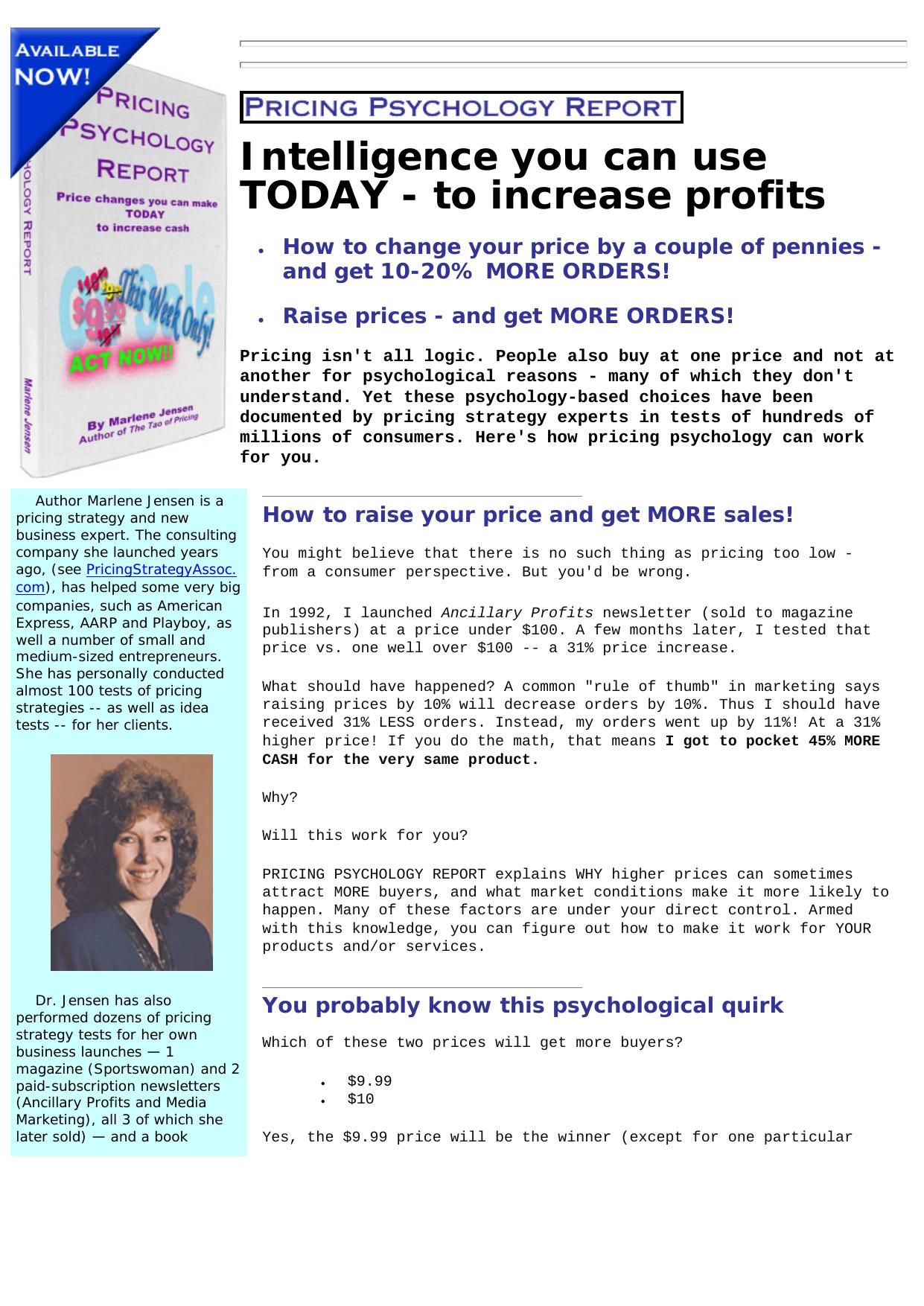 Pricing Psychology Strategies. by Best of Kuszter's Collection