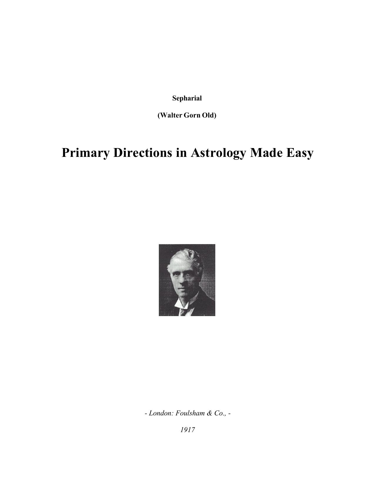 Primary Directions in Astrology Made Easy by Sepharial