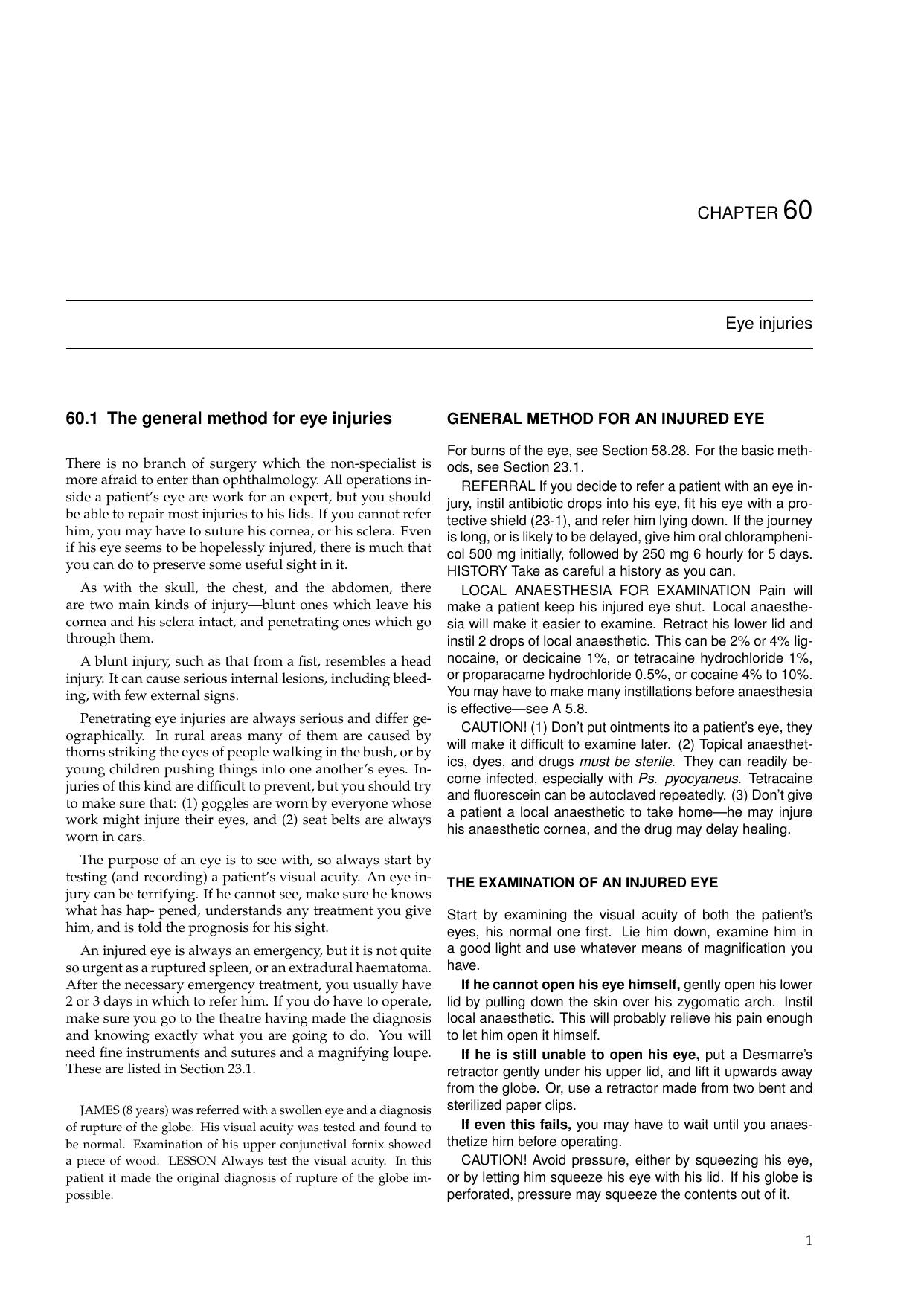 Primary Surgery, Chapter 60 - Eye injuries by Thomas Egglseder
