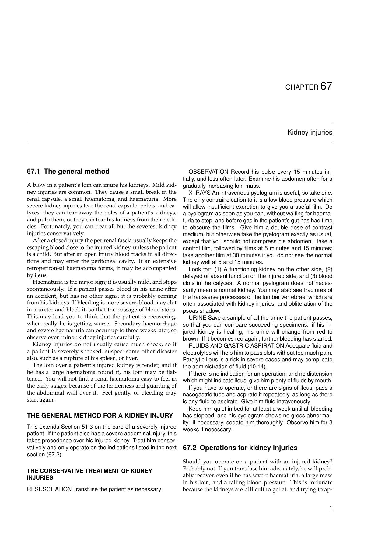 Primary Surgery, Chapter 67 - Kidney injuries by Thomas Egglseder