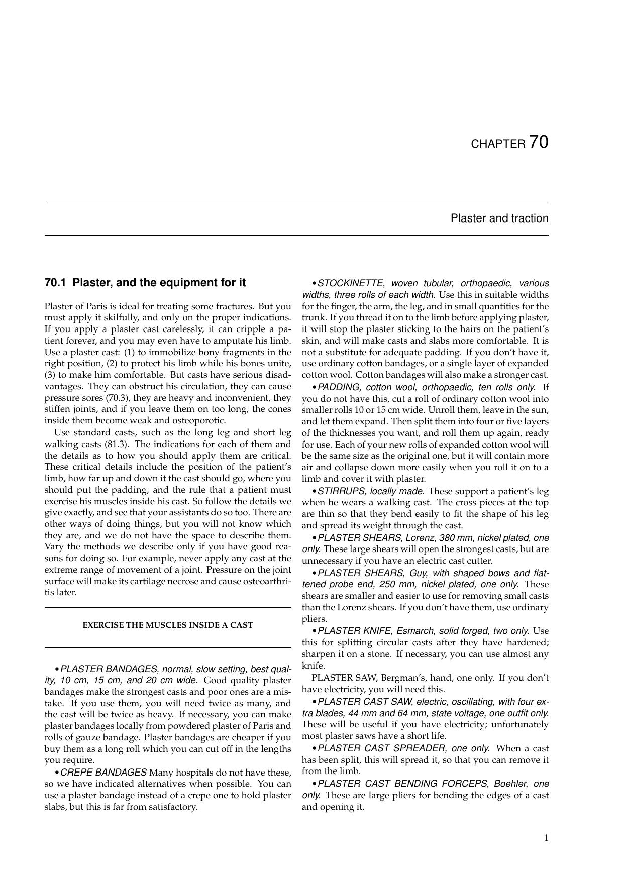 Primary Surgery, Chapter 70 - Plaster and traction by Thomas Egglseder