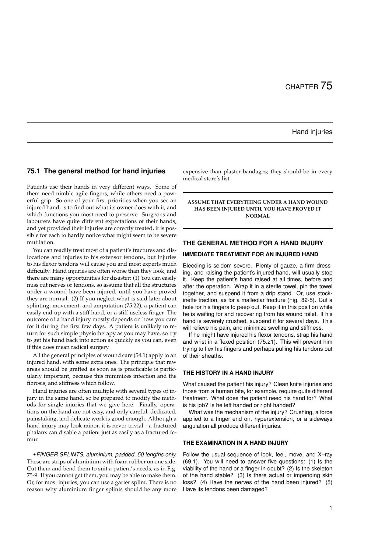 Primary Surgery, Chapter 75 - Hand injuries by Thomas Egglseder