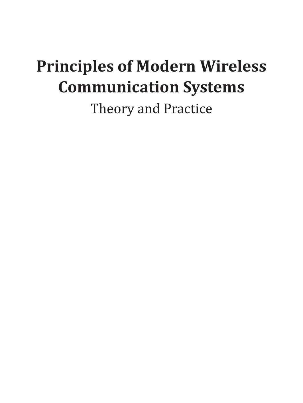 Principles Of Modern Wireless Communications Systems by Aditya K. Jagannatham