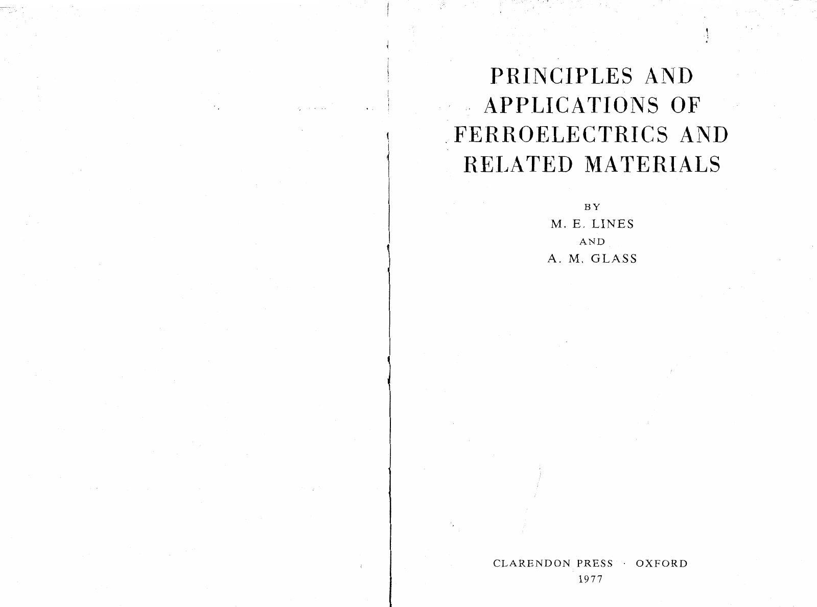 Principles and Applications of Ferroelectrics by Unknown