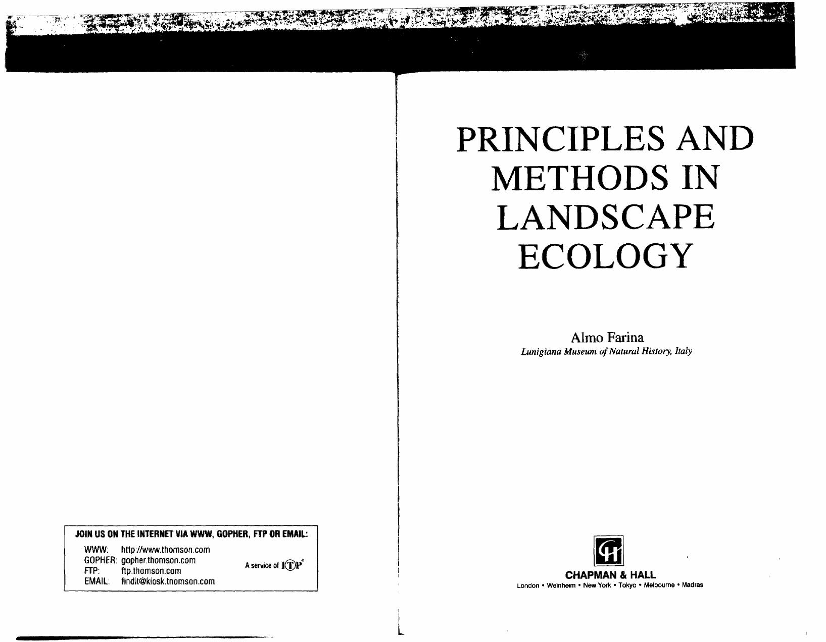 Principles and Methods in Landscape Ecology by Almo Farina