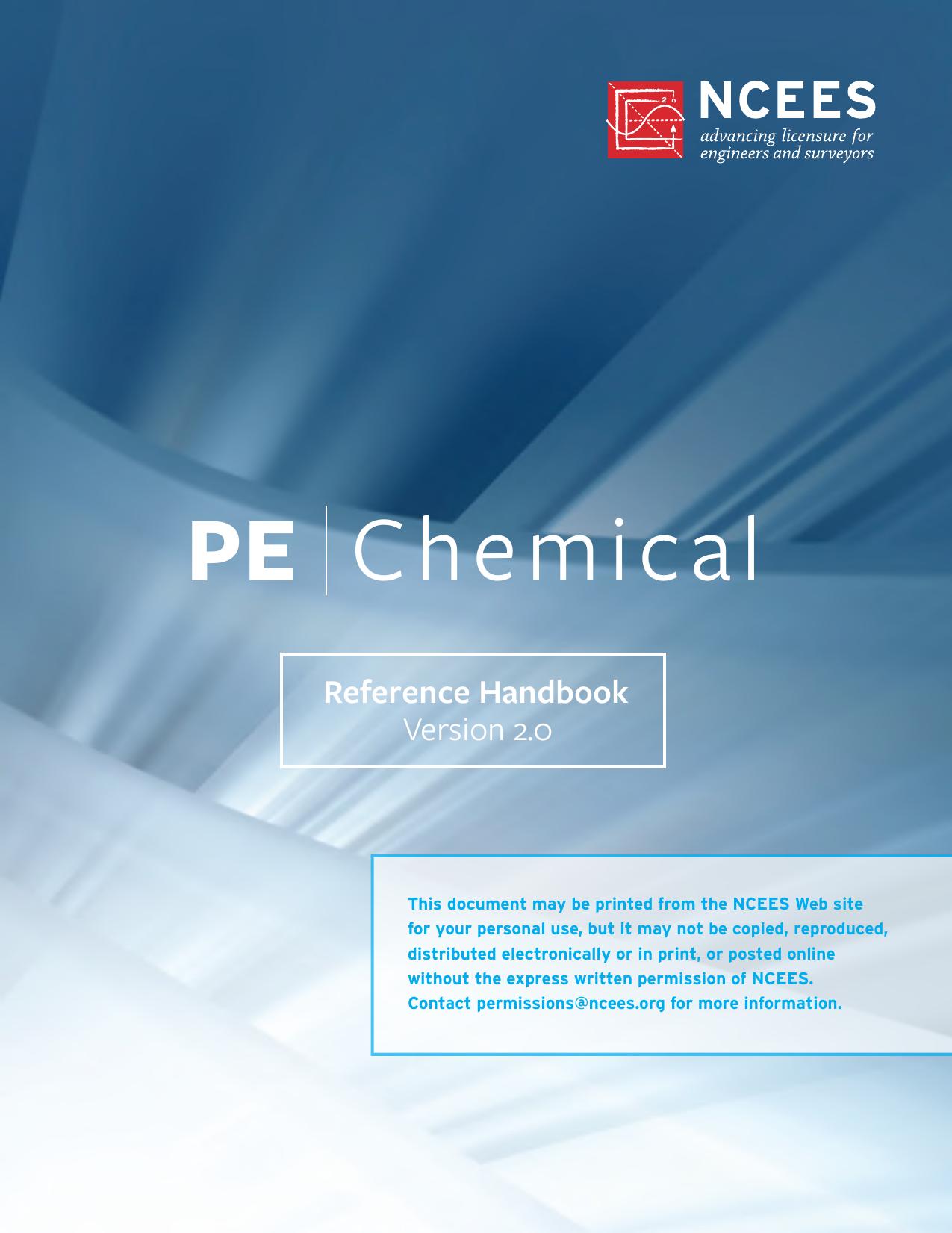Principles and Practice of Engineering PE Chemical Reference Handbook by National Council of Examiners for Engineering and Surveying (NCEES)